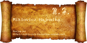Miklovicz Hajnalka névjegykártya
